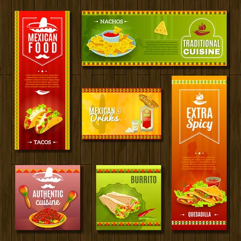 Mexican Food Banner Set vector