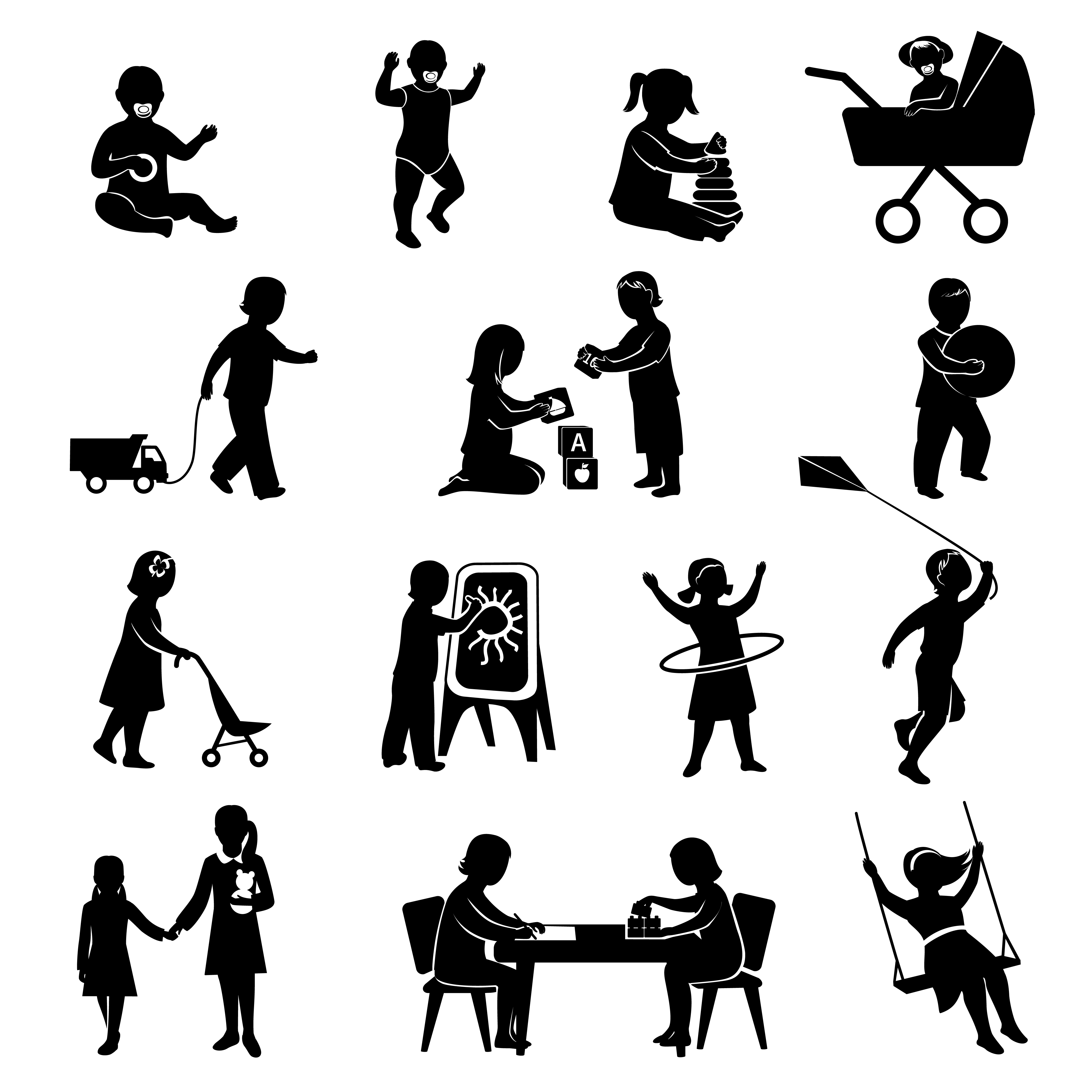 Children Black Set 468964 Vector Art at Vecteezy