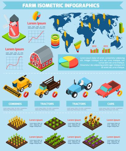 Farming facilities and equipment infographic report vector