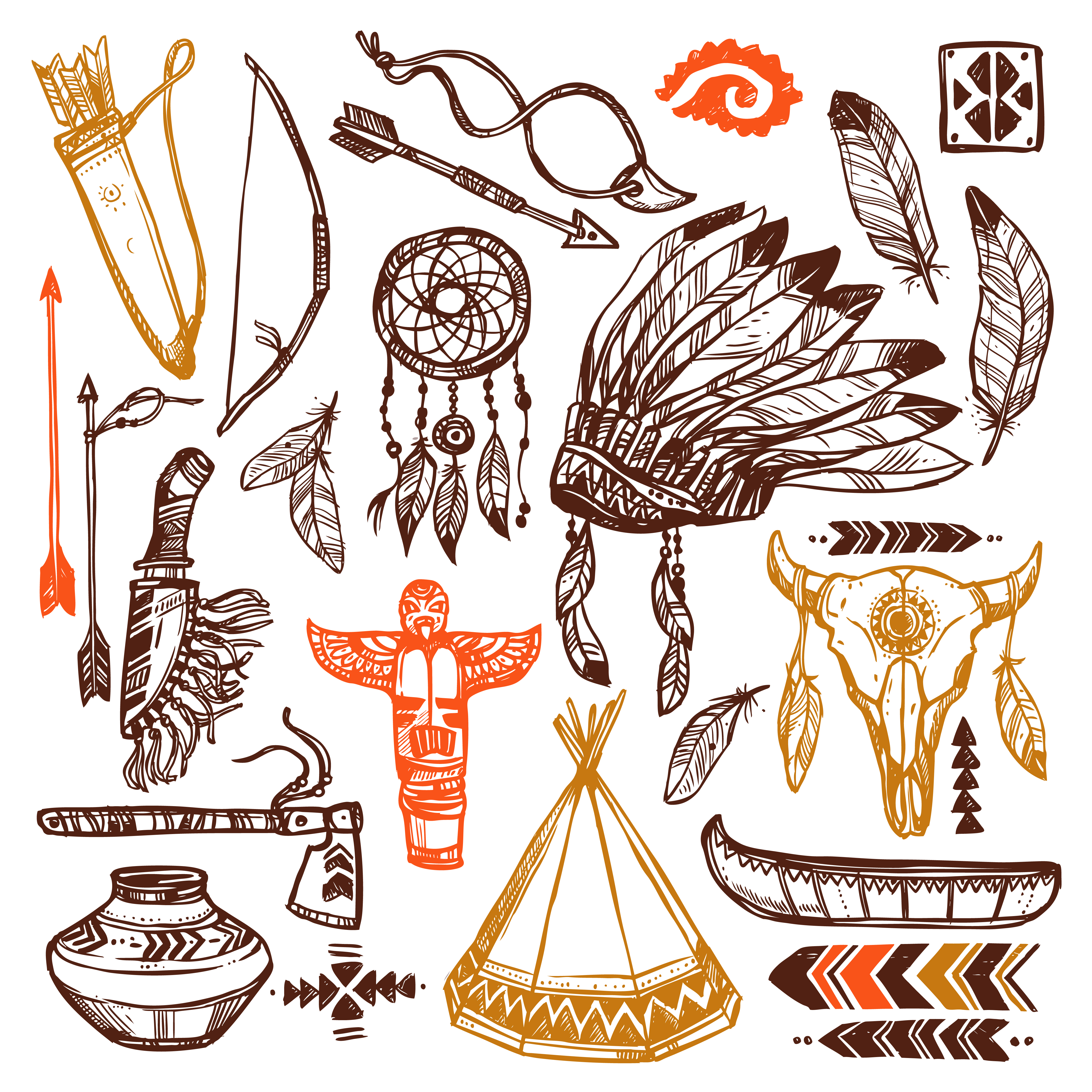 Download Native Americans Set - Download Free Vectors, Clipart ...