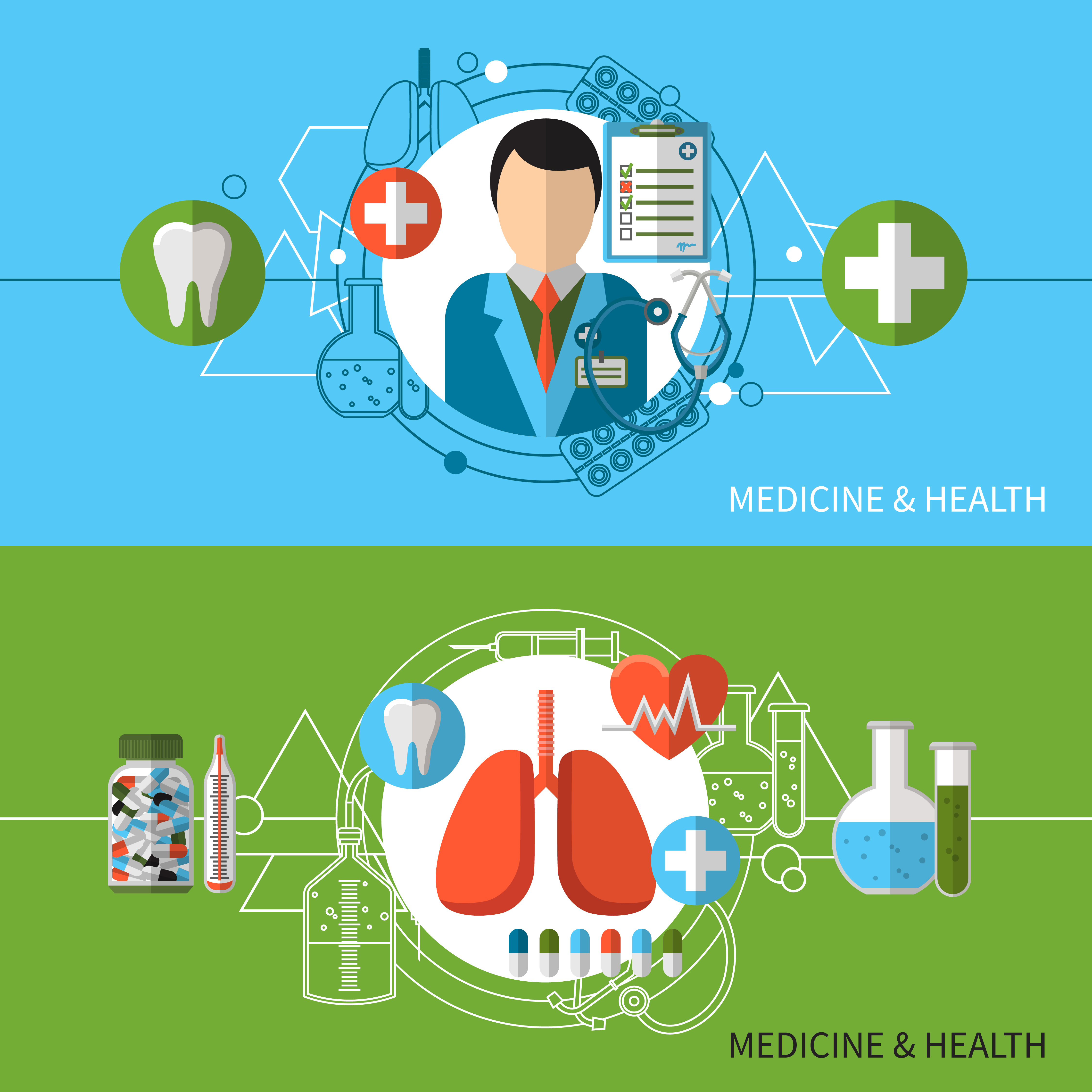 Medicine And Health Banners Set 468989 Vector Art at Vecteezy