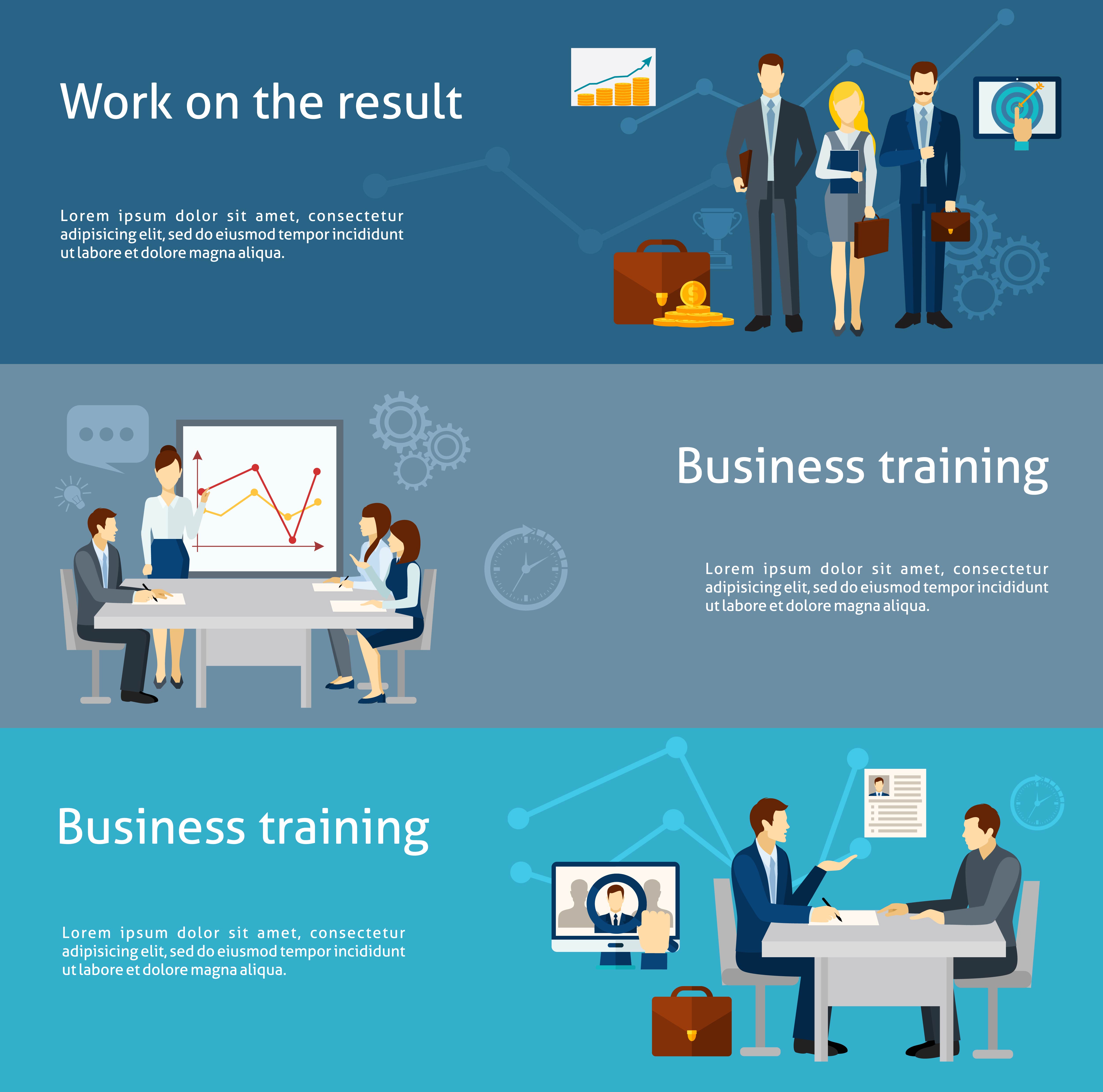 Business coaching investment flat banners set 468990 Vector Art at Vecteezy