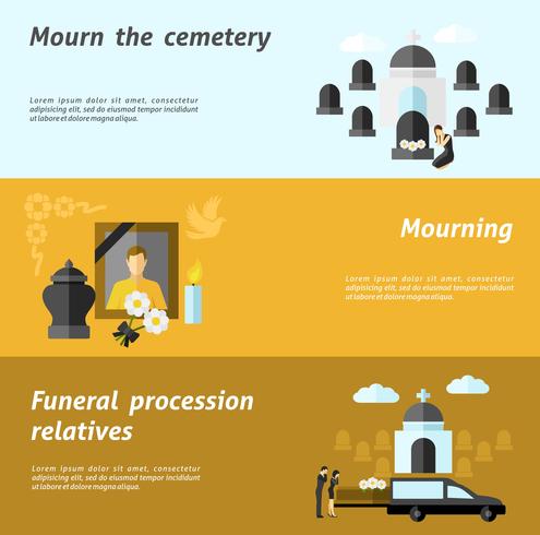 Funeral Banner Set vector