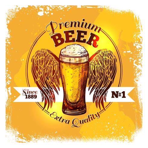 Beer Sketch Label vector