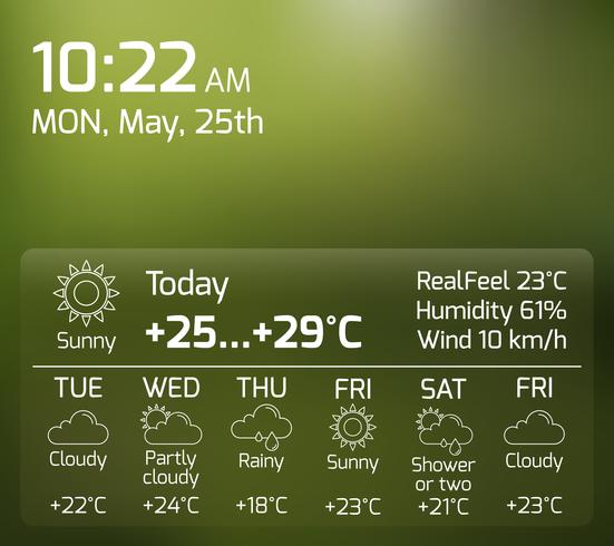 Weather Widget Flat Concept vector