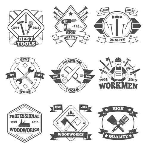 Work Tools Label Set vector