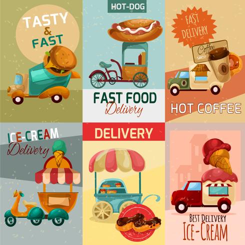 Fast Food Delivery Posters vector