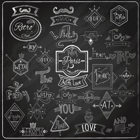 Catchwords blackboard chalk design vector