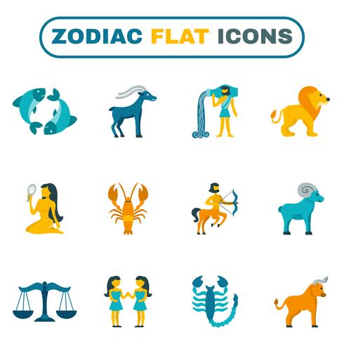 Icono del zodiaco plano vector