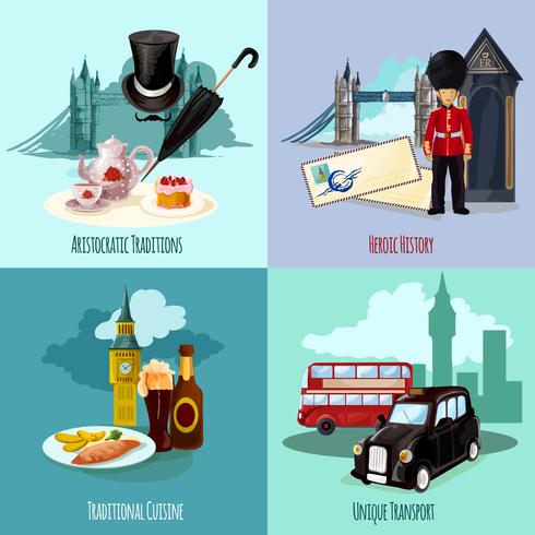 Conjunto turístico de Londres vector