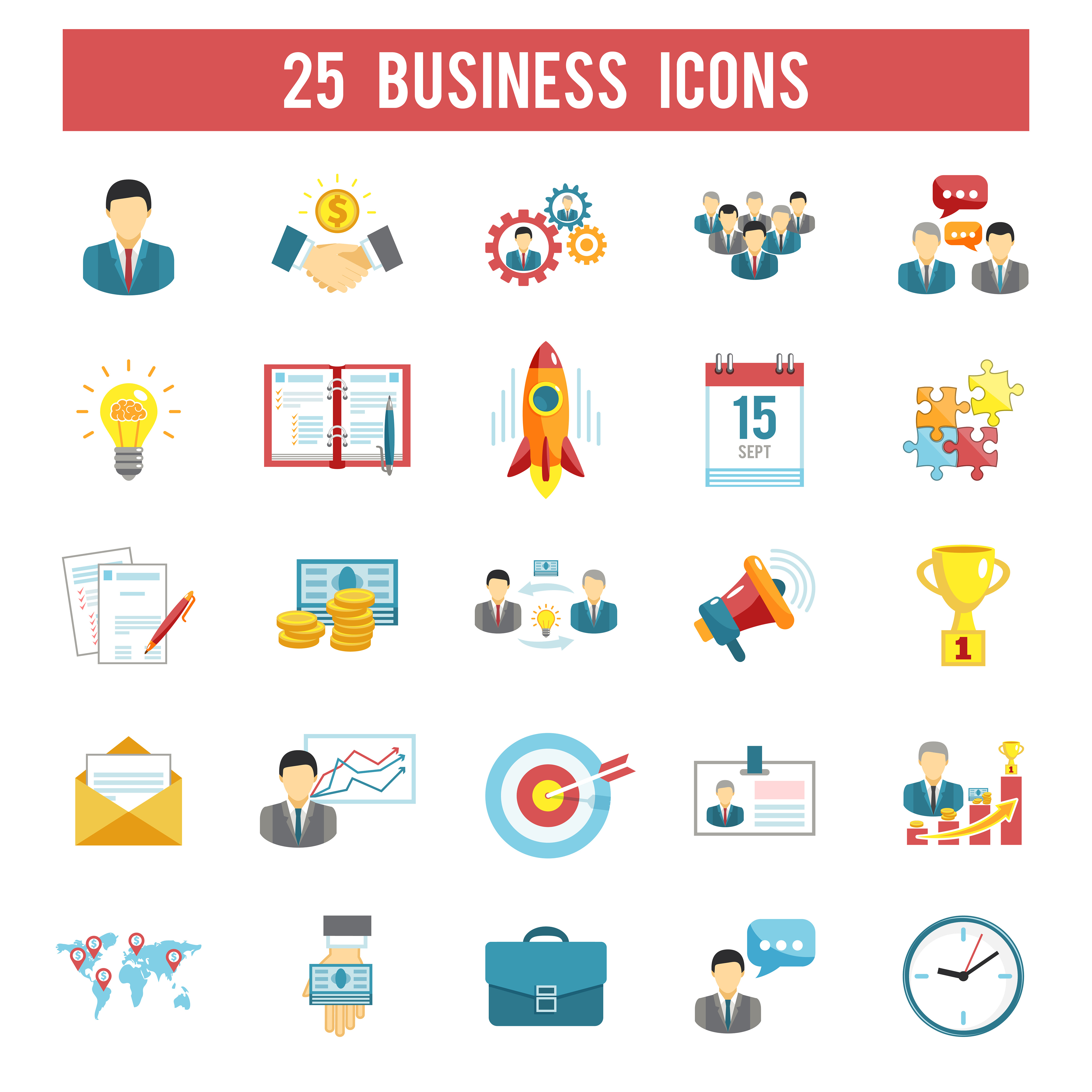  Business  startup flat icons  set 469102 Download Free  