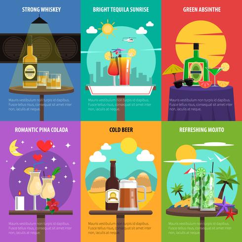 Cocktail Poster Set vector