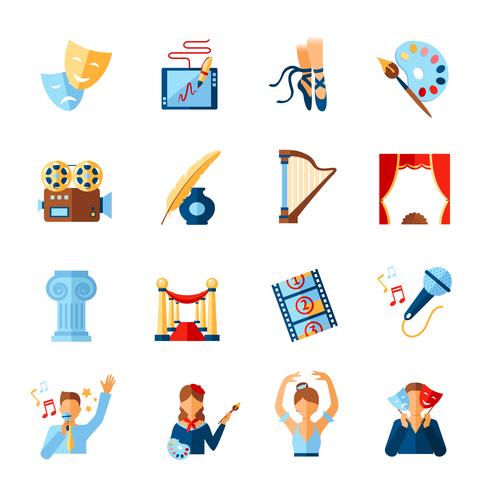 Art And Culture Icons Set vector