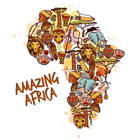 Africa Sketch Concept vector