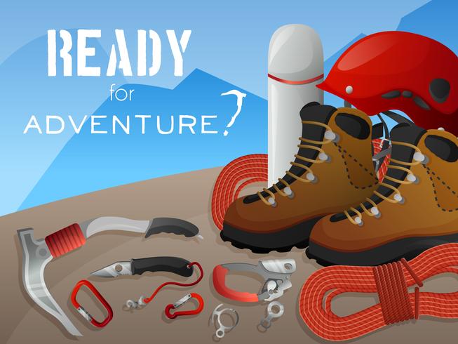 Mountain climbing adventure background banner vector