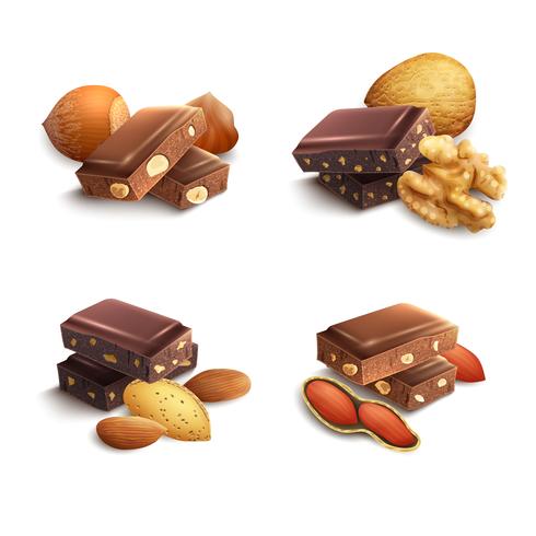 Chocolate With Nuts vector