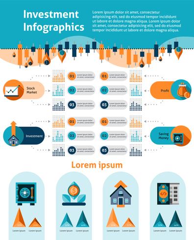 Conjunto de infografías de inversión vector