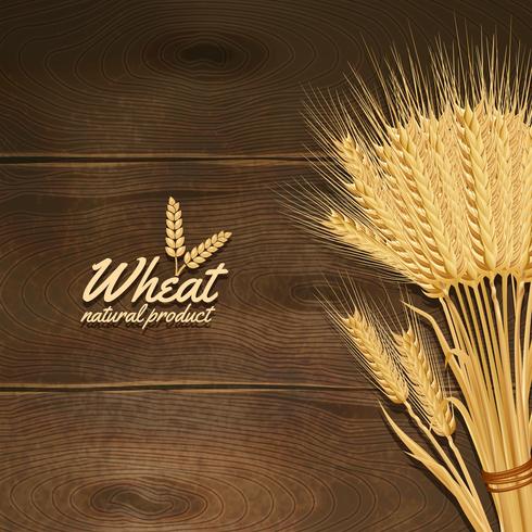 Wheat On Wooden Table vector