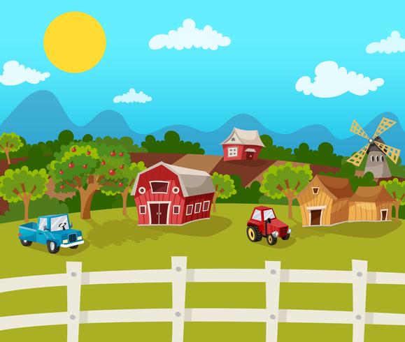 Farm Cartoon Background vector