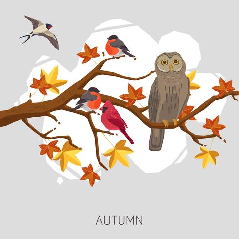 Birds On Tree vector