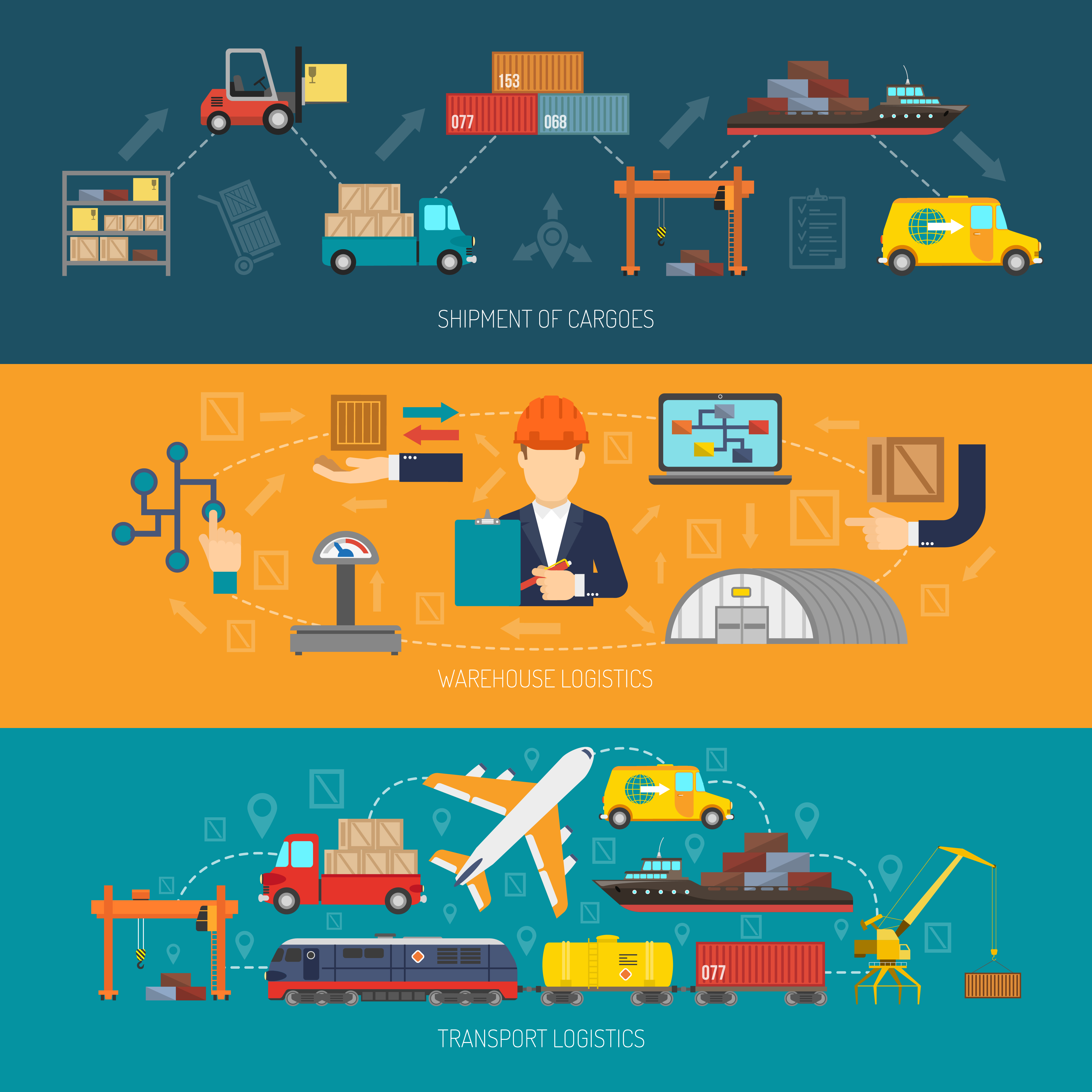 Logistics Banner Horizontal 469218 Vector Art at Vecteezy