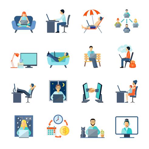 Freelance Icons Set  vector