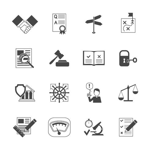 Legal Compliance Icons Set vector