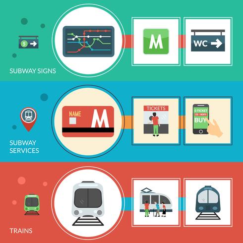 Subway Banner Set vector