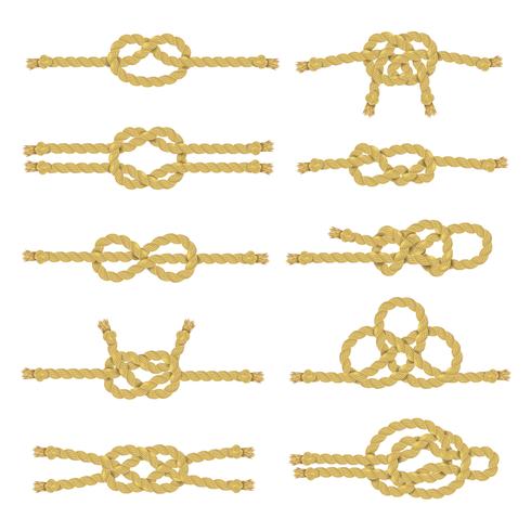 Rope Knot Decorative Icon Set vector