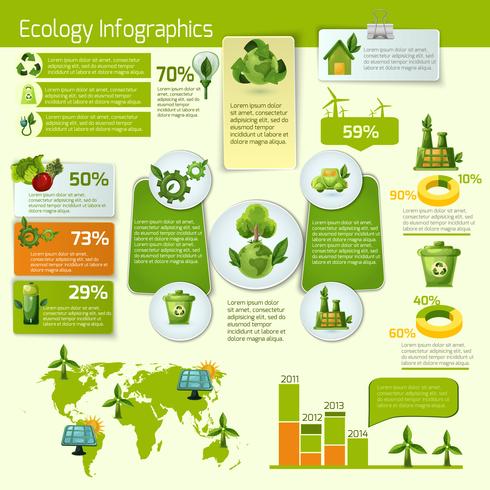 Ecología verde infografía vector