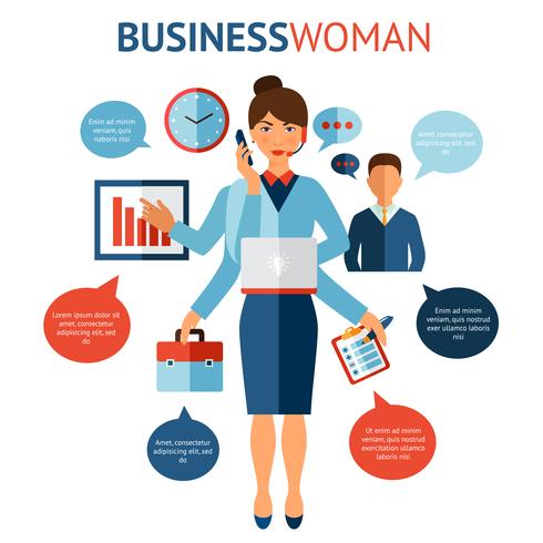 Businesswoman Design Concept vector