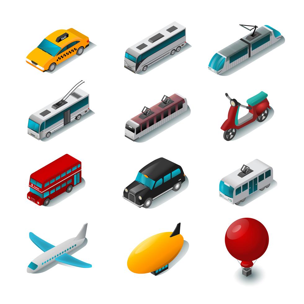 Public Transport Icons Set 469252 Vector Art at Vecteezy