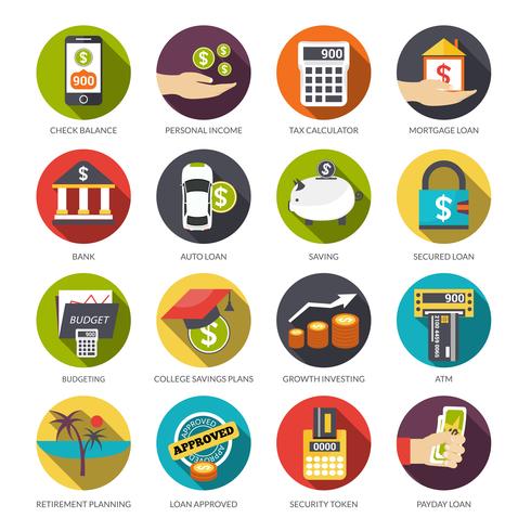 Loan Icons Set vector