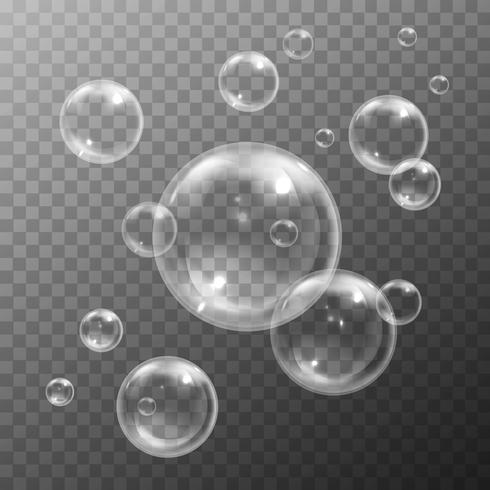 Conjunto de burbujas de agua vector