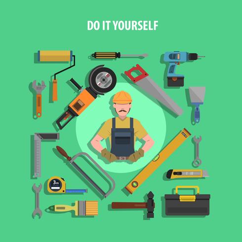 Tools Concept Flat Illustration vector