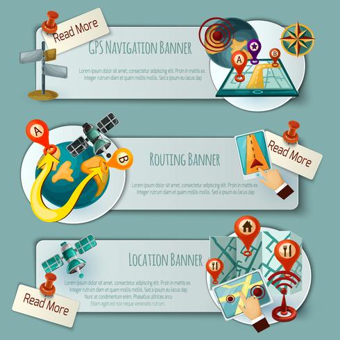 Navigation And Routing Banner Set vector