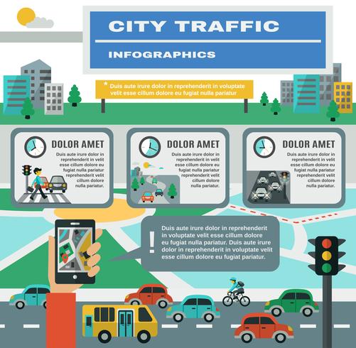 Traffic Infographics Set vector