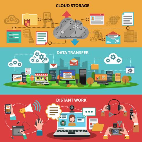 It Device Banner Horizontal Set vector