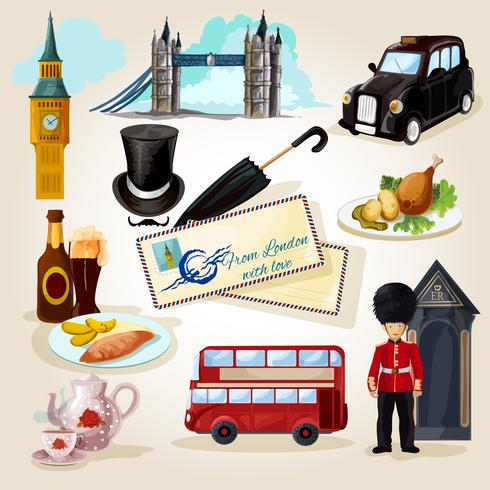 Conjunto turístico de Londres vector