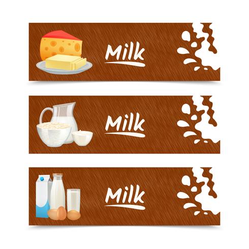 Milk Products Banners vector