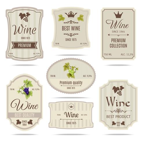 Conjunto de etiquetas de vino vector