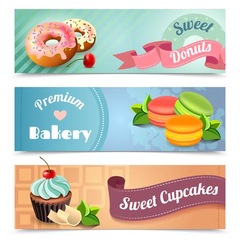 Conjunto de Banners de panadería vector