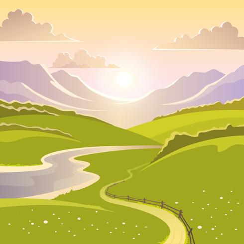 Fondo de paisaje de montaña vector