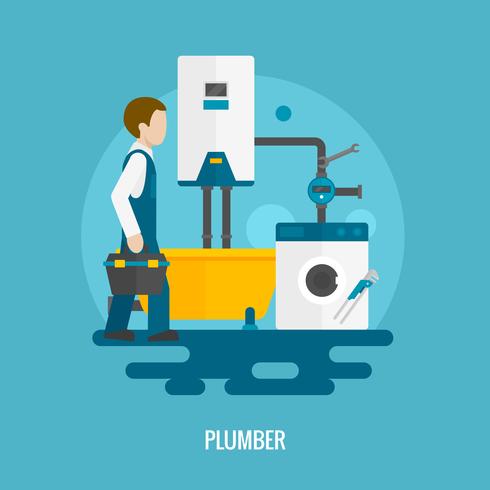 Flat Plumber Icon vector