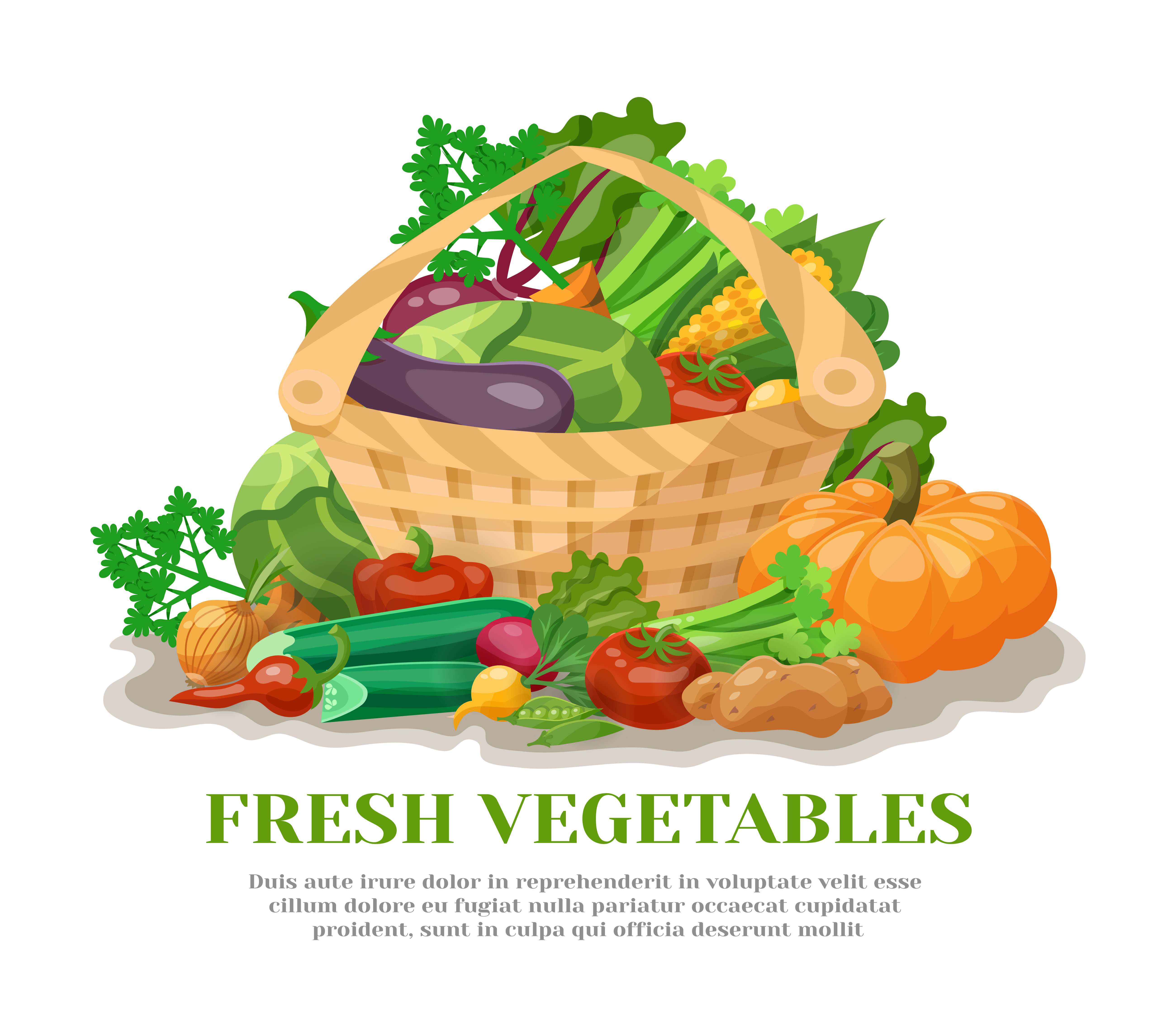 Vegetables Basket Still Life 469409 Vector Art at Vecteezy.