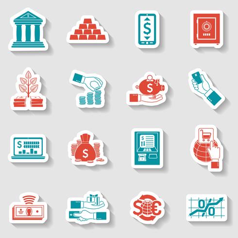 Banking Sticker Set vector