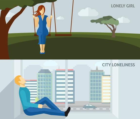 Lonely People Banner vector