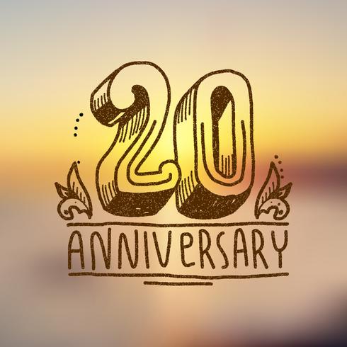 Anniversary sign 20 vector