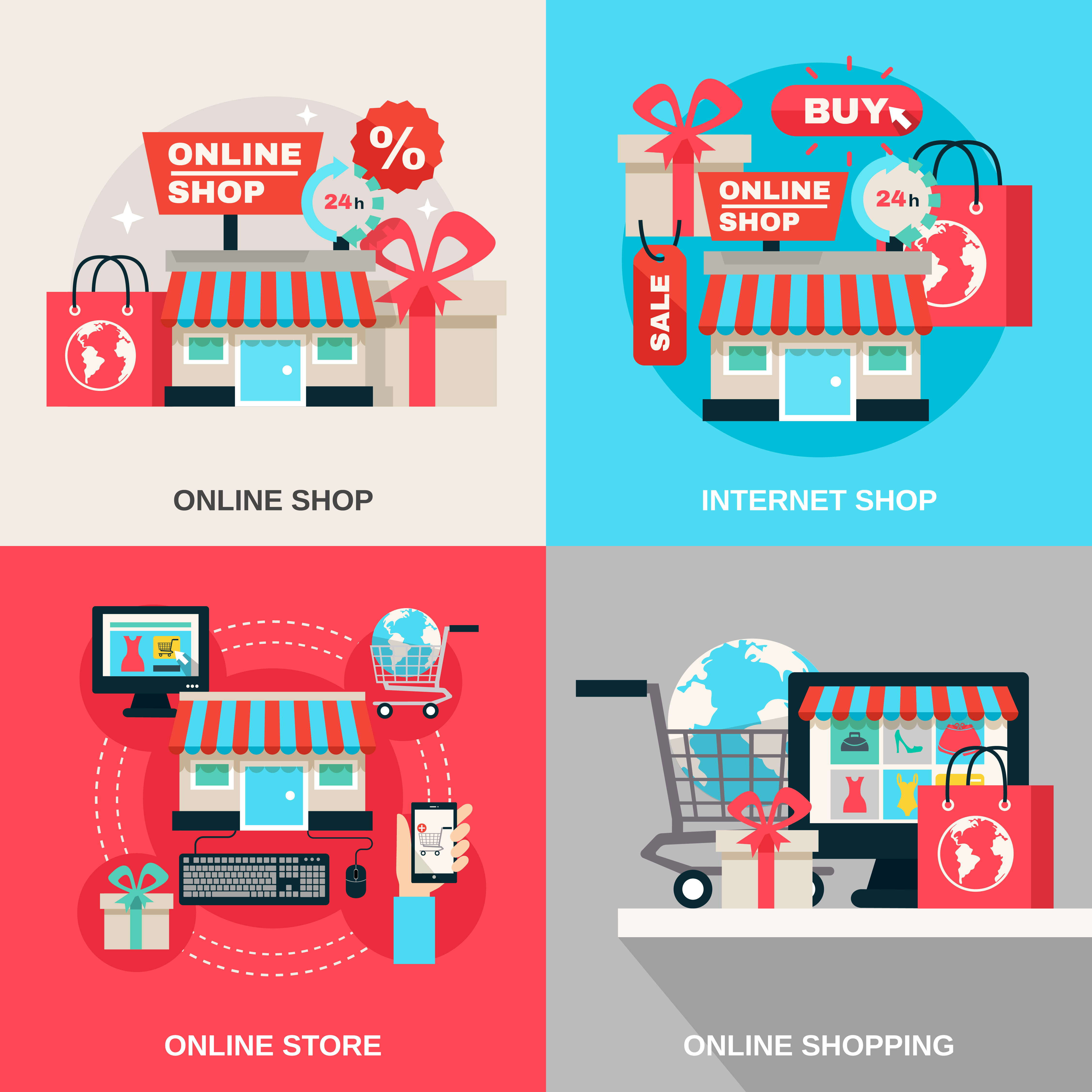 Internet Shopping Decorative Icon Set - Download Free ...