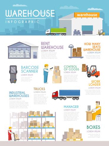 Warehouse Infographics Set vector